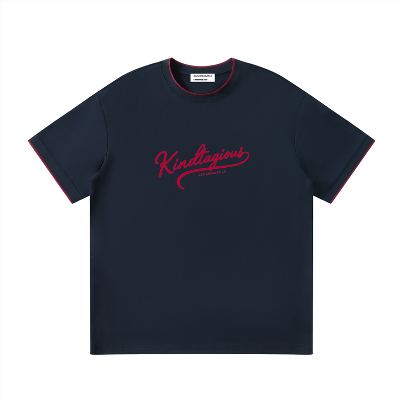 Kindtagious Script Tee in Navy Blue