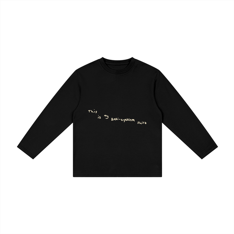 Anti-Cynicism Kid's Drop Shoulder Long Sleeve in Black