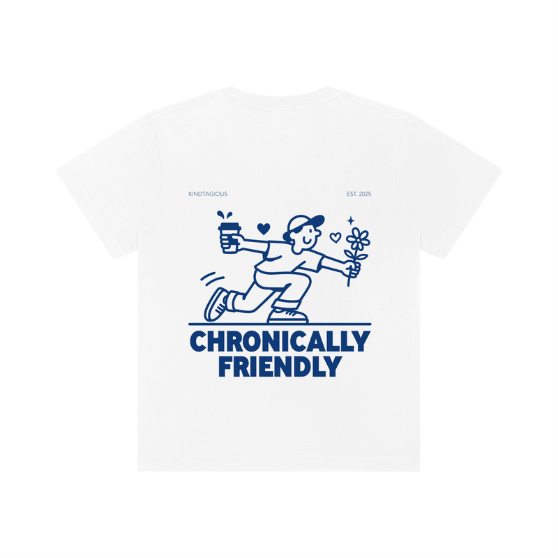 Chronically Friendly Kid's Tee in White