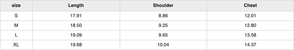 WT0248 ruched tank size chart